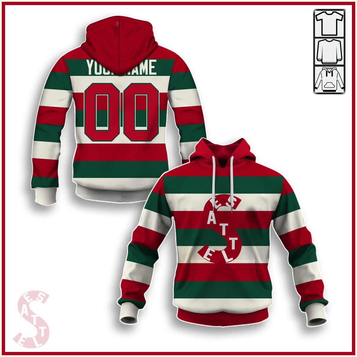 Customize Hoodie, Mask Hoodie Vintage AHL Seattle Metropolitans hockey Retro Jersey