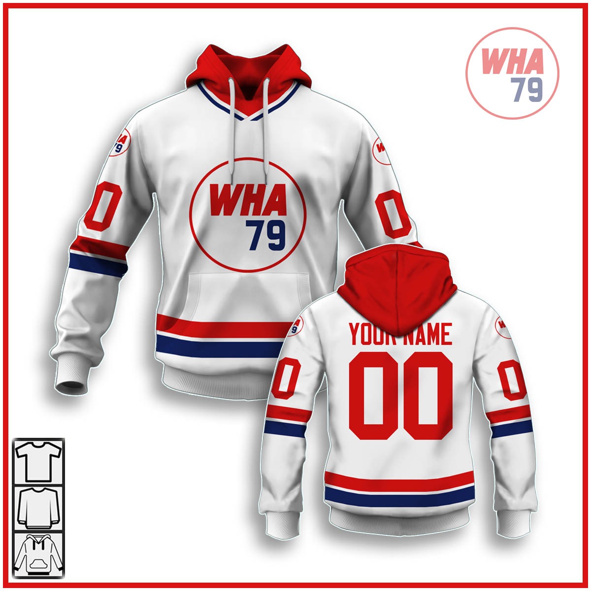 Customize Hoodie, Mask Hoodie Vintage WHA all stars 1979 white mesh retro hockey jersey