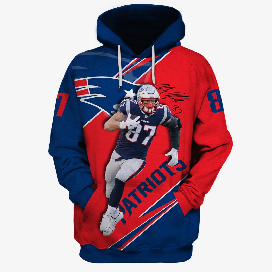 NFL New England Patriots Rob Gronkowski #87 Hoodies T-Shirts - WinGear.shop - Personalize Your Own New & Retro Sports Jerseys, Hoodies, T Shirts