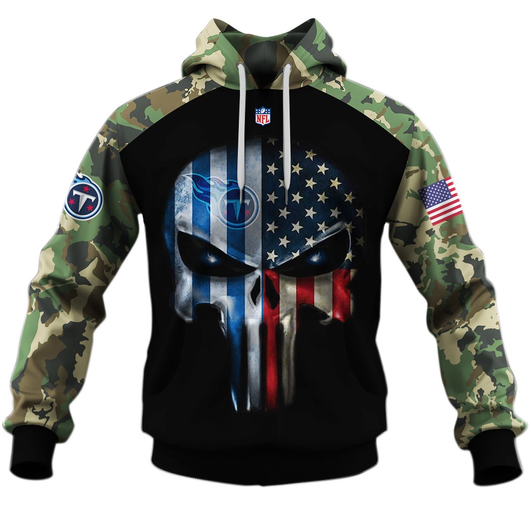 Tennessee Titans Army Camouflage American Flag Punisher Skull Limited Edition 3D All Over Printed Shirts For Men & Women - WinGear.shop - Personalize Your Own New & Retro Sports Jerseys, Hoodies, T Shirts