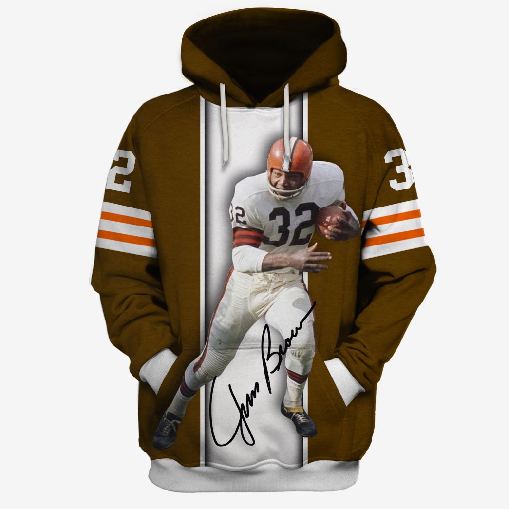 Jim Brown With Signature Cleveland Browns Jersey Limited Edition 3D All Over Printed Shirts For Men & Women - WinGear.shop - Personalize Your Own New & Retro Sports Jerseys, Hoodies, T Shirts