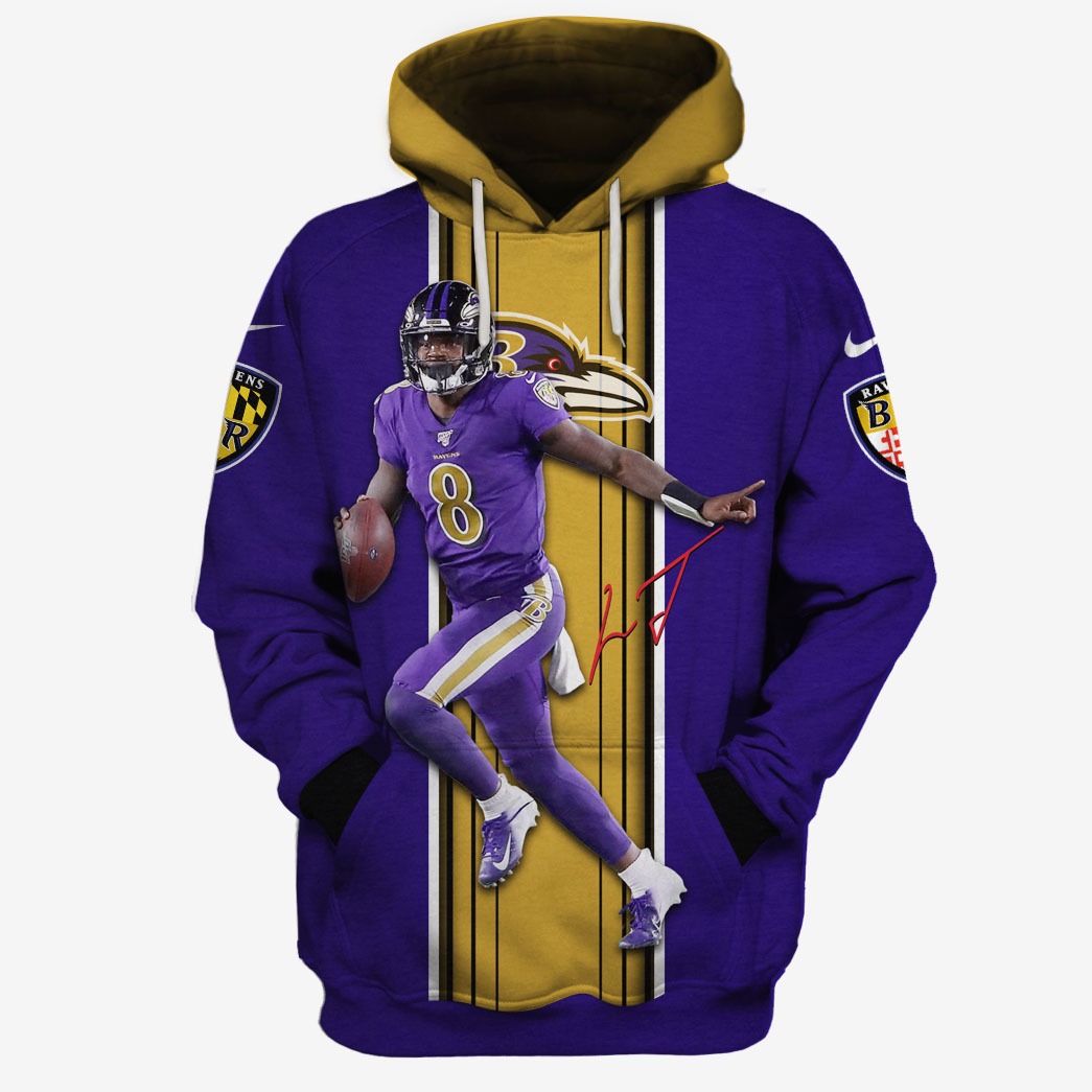 Baltimore Ravens Lamar Jackson #8 Limited Edition 3D All Over Printed Shirts For Men & Women - WinGear.shop - Personalize Your Own New & Retro Sports Jerseys, Hoodies, T Shirts