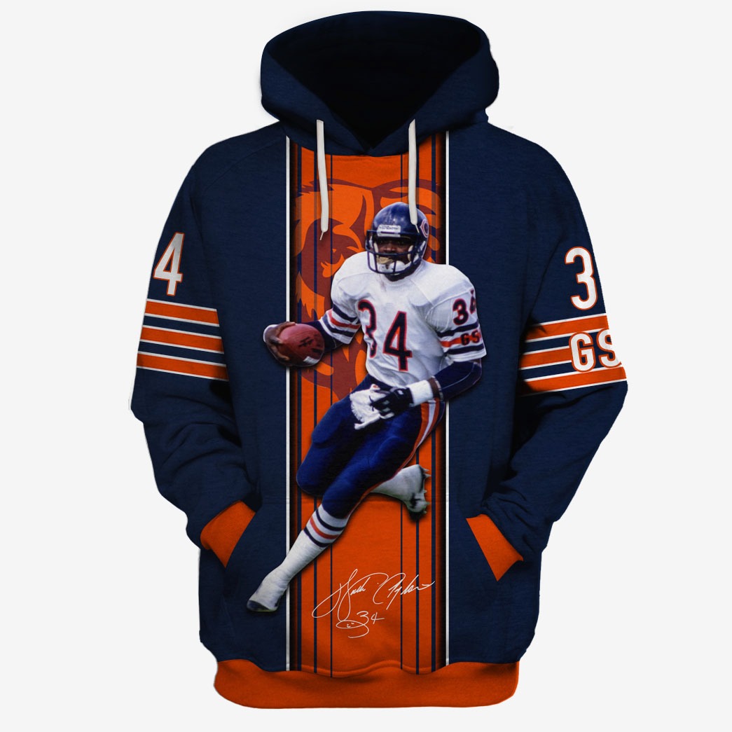 NFL Chicago Bears Walter Payton #34 3D All Over Printed Hoodies Shirts For Men & Women - WinGear.shop - Personalize Your Own New & Retro Sports Jerseys, Hoodies, T Shirts