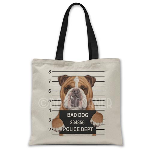 Bulldog Mugshot Tote bag