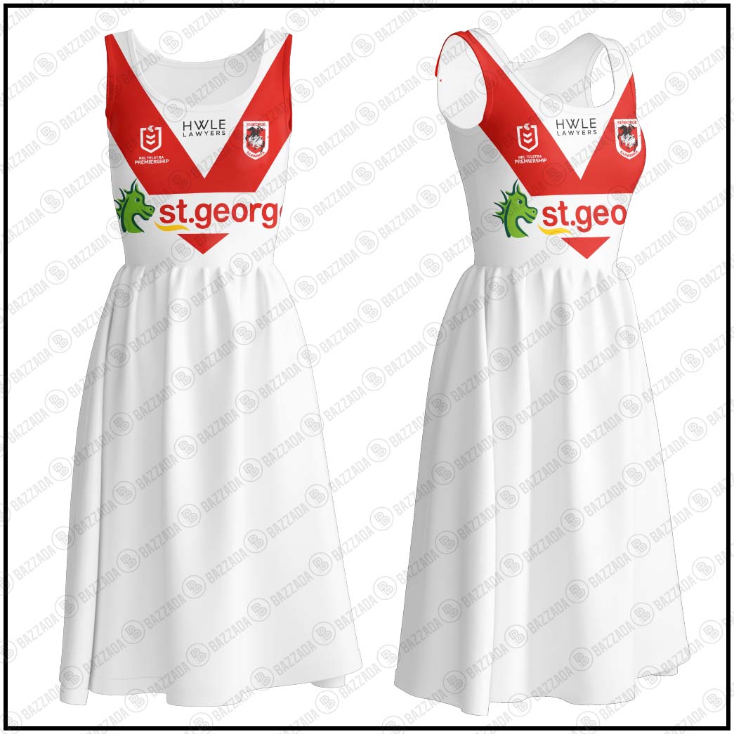 NRL Women's Clothing St. George Illawarra Dragons Bowknot Vest Dress- Personalize name & Number- WinGear.shop