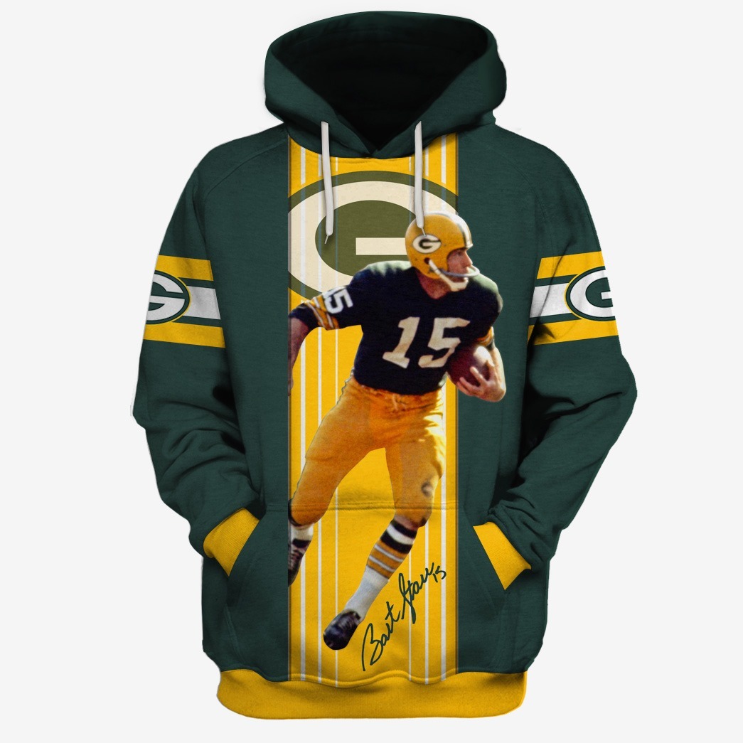 NFL Green Bay Packers Bart Starr #15 Hoodie T-Shirts - WinGear.shop - Personalize Your Own New & Retro Sports Jerseys, Hoodies, T Shirts