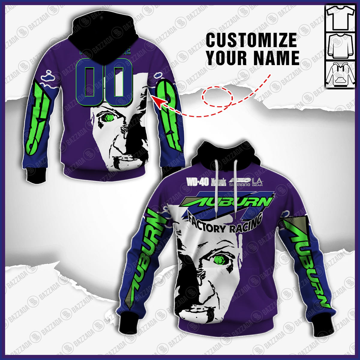 AUBURN FACTORY RACING TEAM 002 OLD SCHOOL BIKE JERSEY CLASSIC BMX JERSEY RACE BIKE SHIRT VINTAGE- Personalize name and number