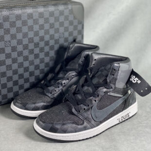 Limited Edition Custom Air Jordan 1 x LV Logo – Black