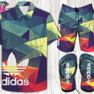Adidas Pop Art Full Print Hawaiian Shirt Beach Shorts And Flip Flops - Hot Trend Summer